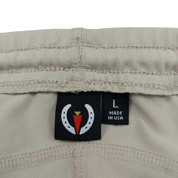 Kerrits Breeches Girls Large Beige Knee Patch Full Seat Equestrian Stretch - Picture 9 of 11